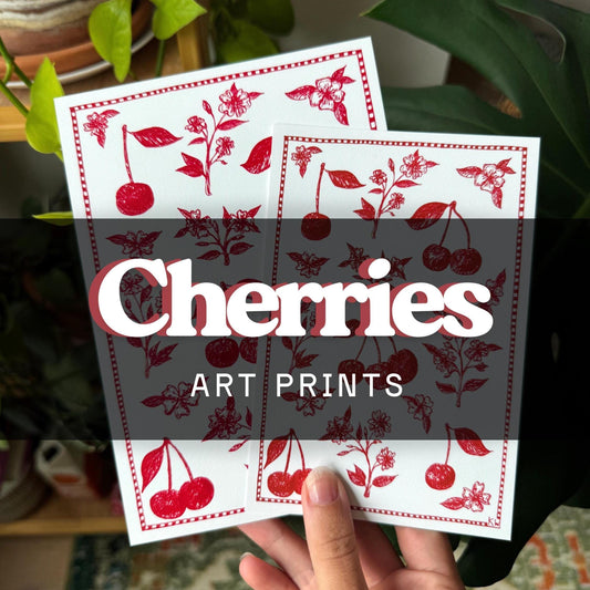 Cherries Collage Art Print