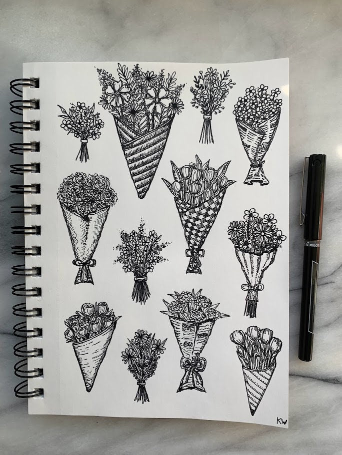 Flower Bouquet Collage Art Print