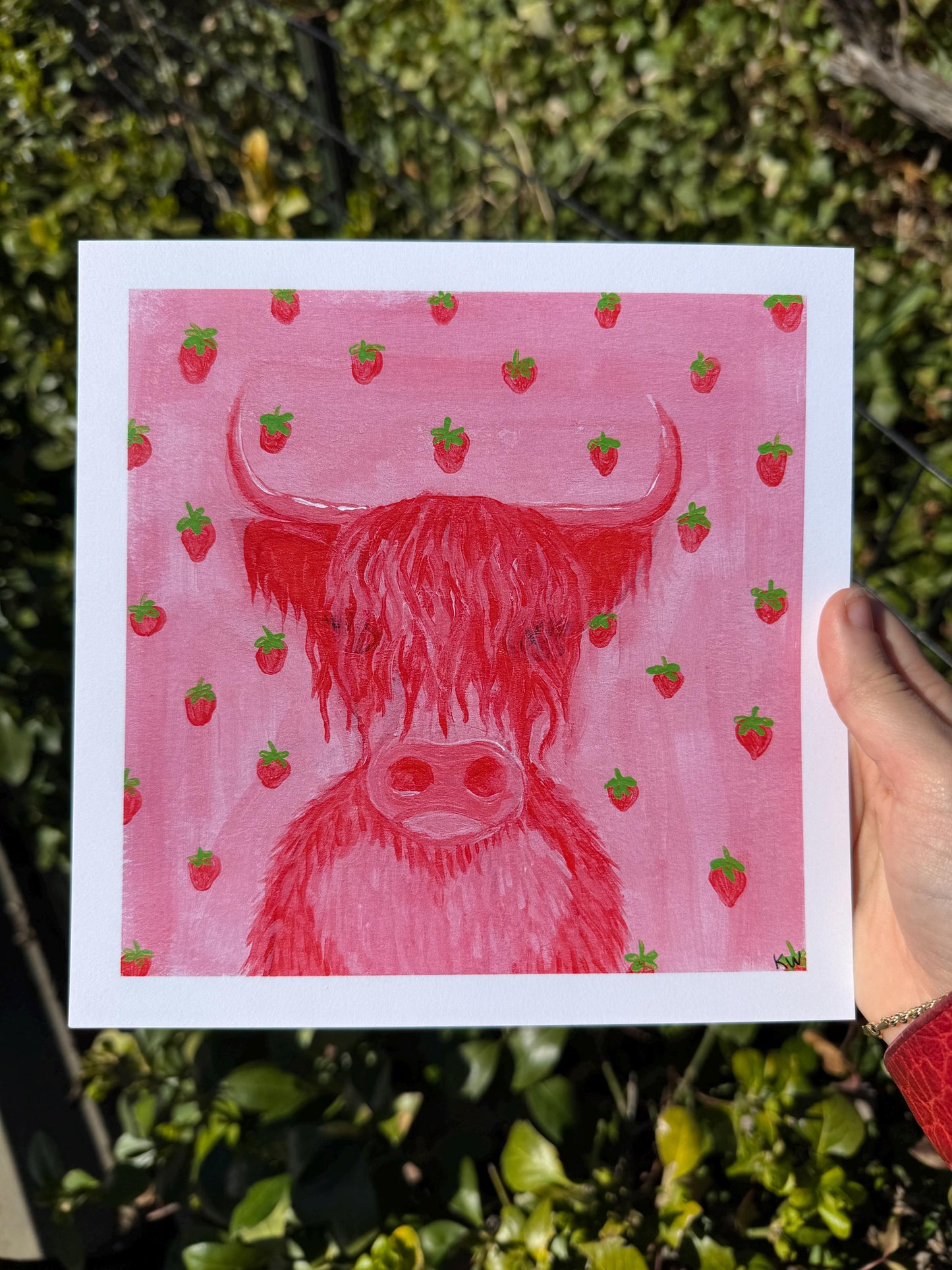 Strawberry Cow Art Print