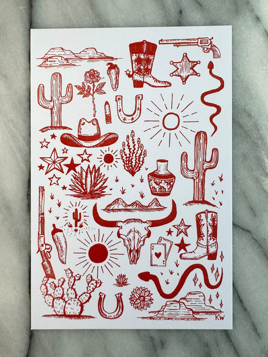 Desert Collage Art Print