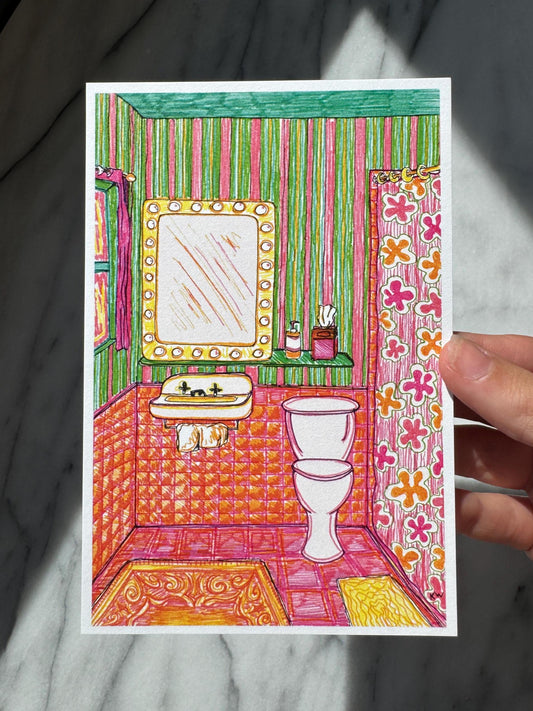 Groovy Bathroom Art Print