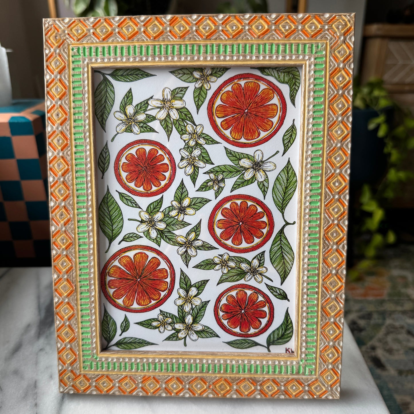 Orange Blossoms & Slices Art Print
