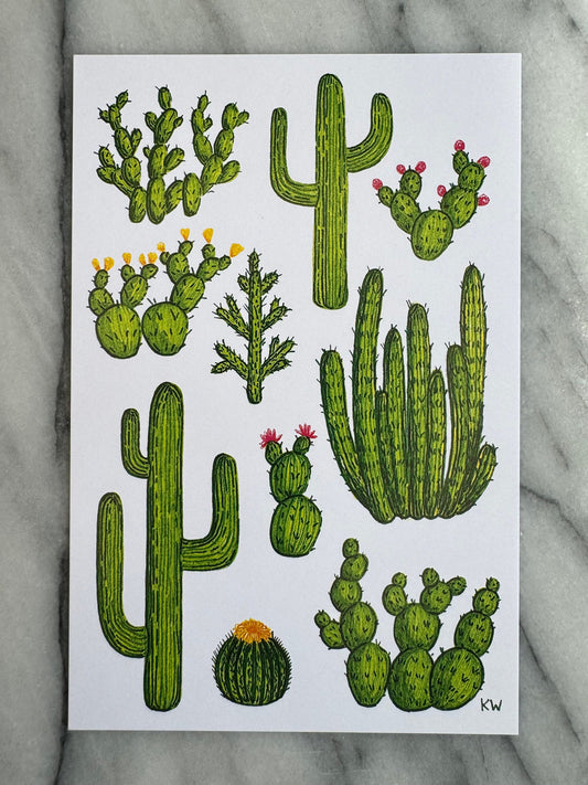 Cacti Collage Art Print
