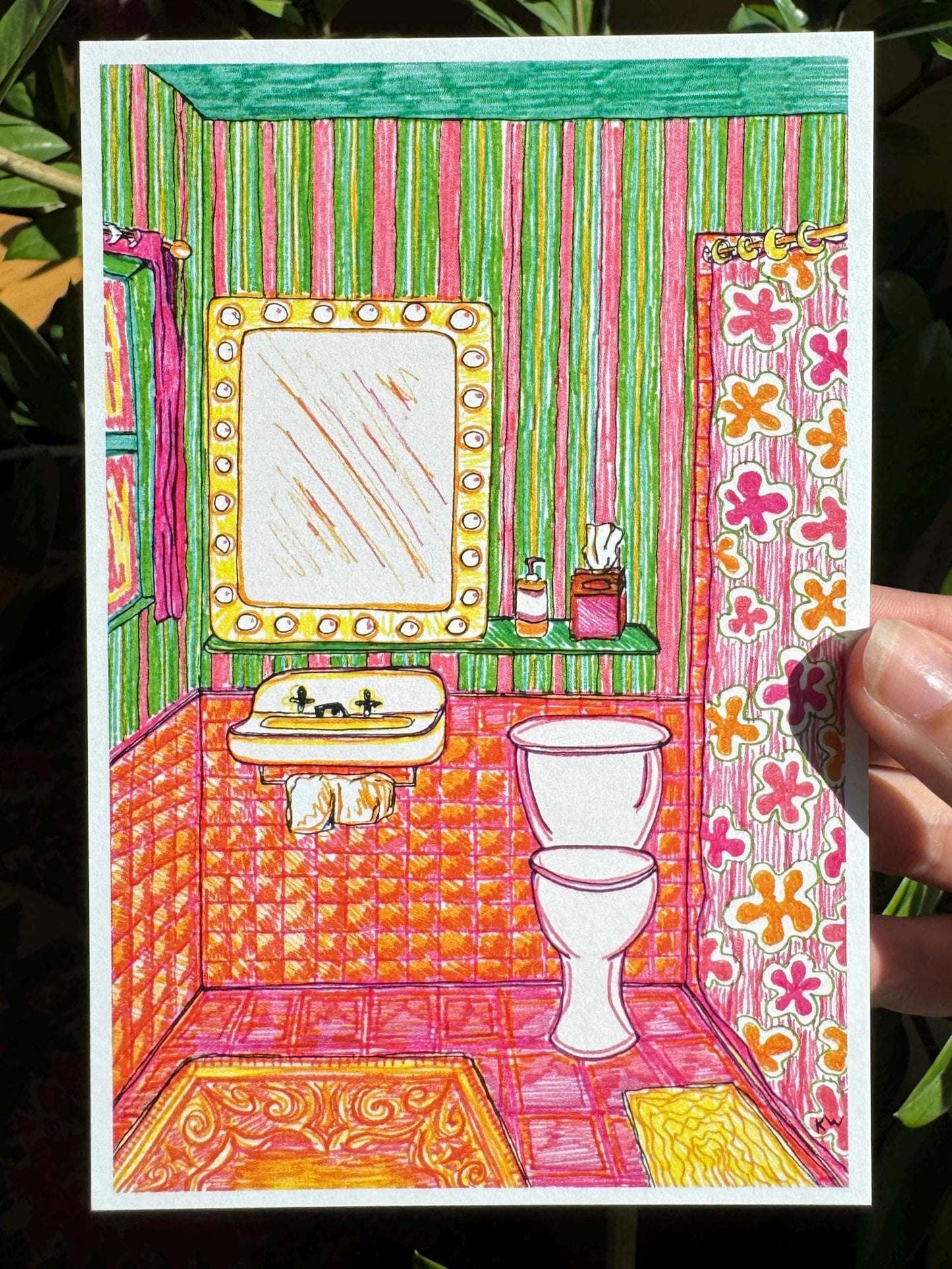 Groovy Bathroom Art Print