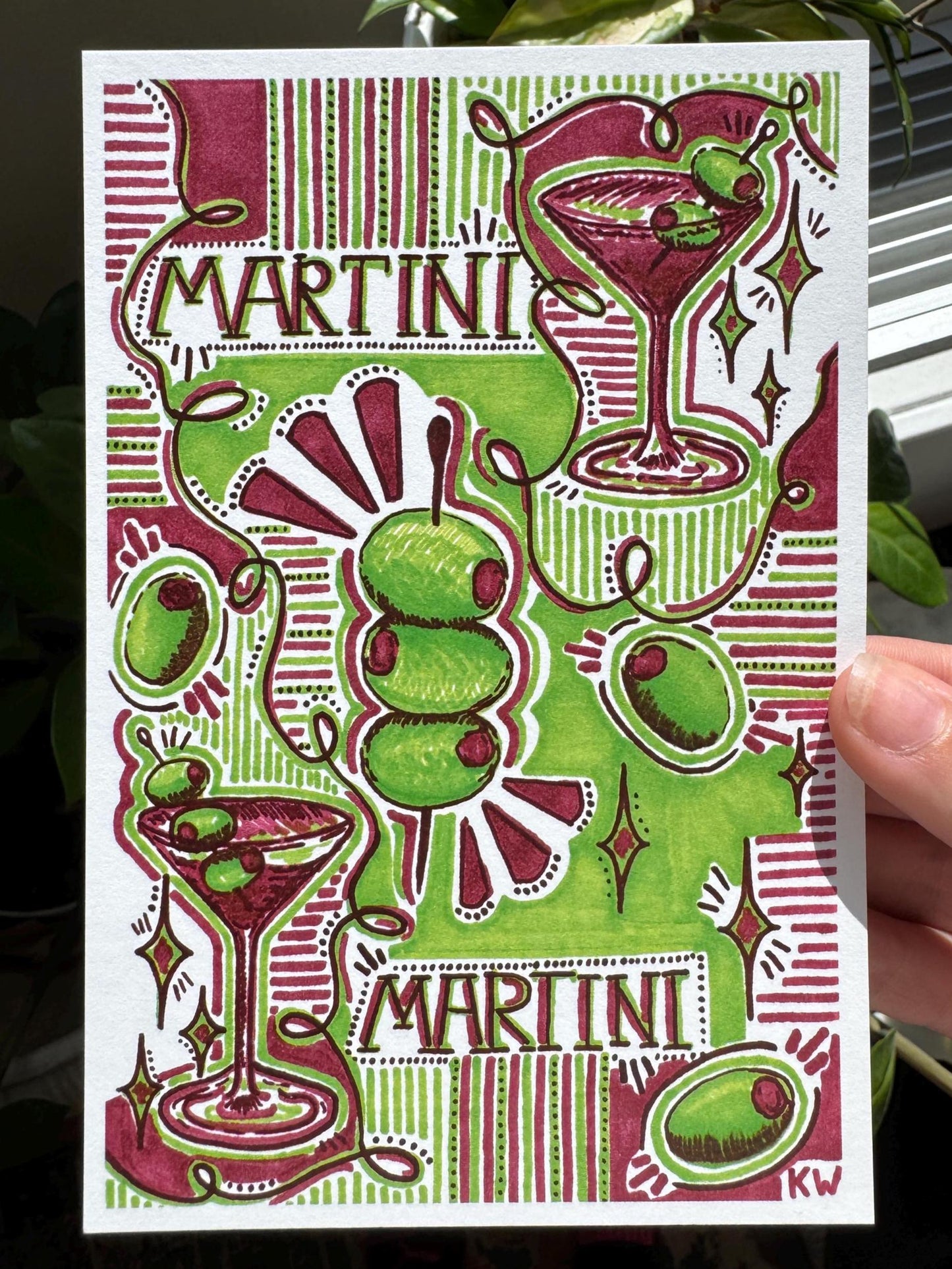 Martini & Olives Art Print