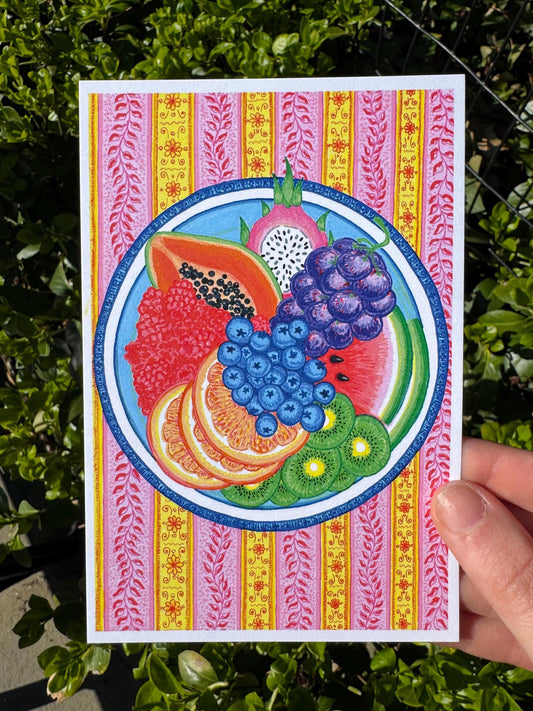 Colorful Fruit Plate Art Print