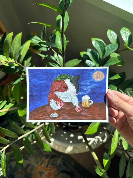 Drinking Pub Hamster Art Print