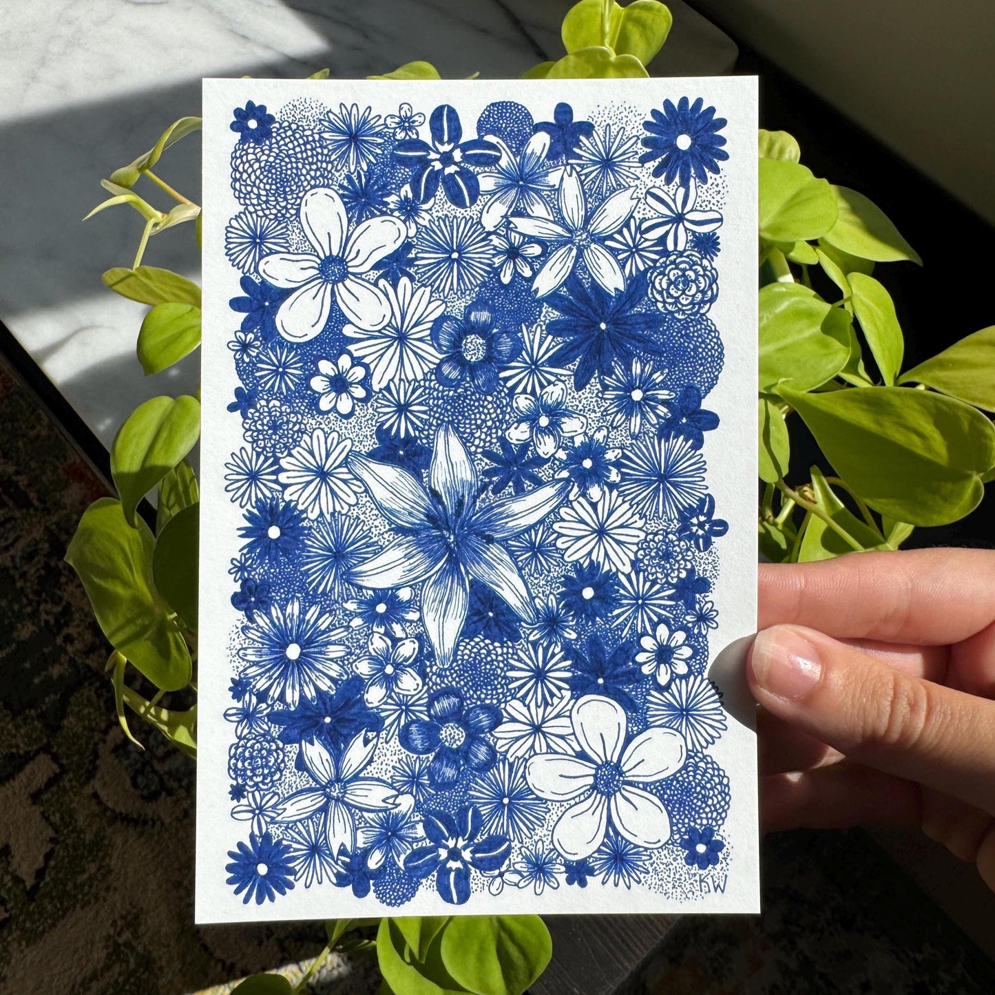 Blue Flowers Art Print