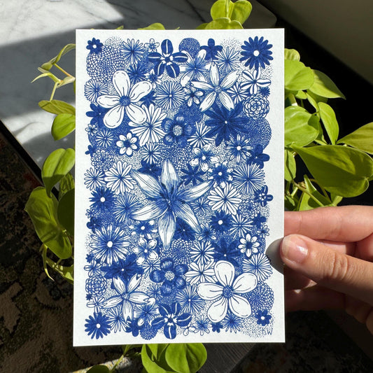 Blue Flowers Art Print