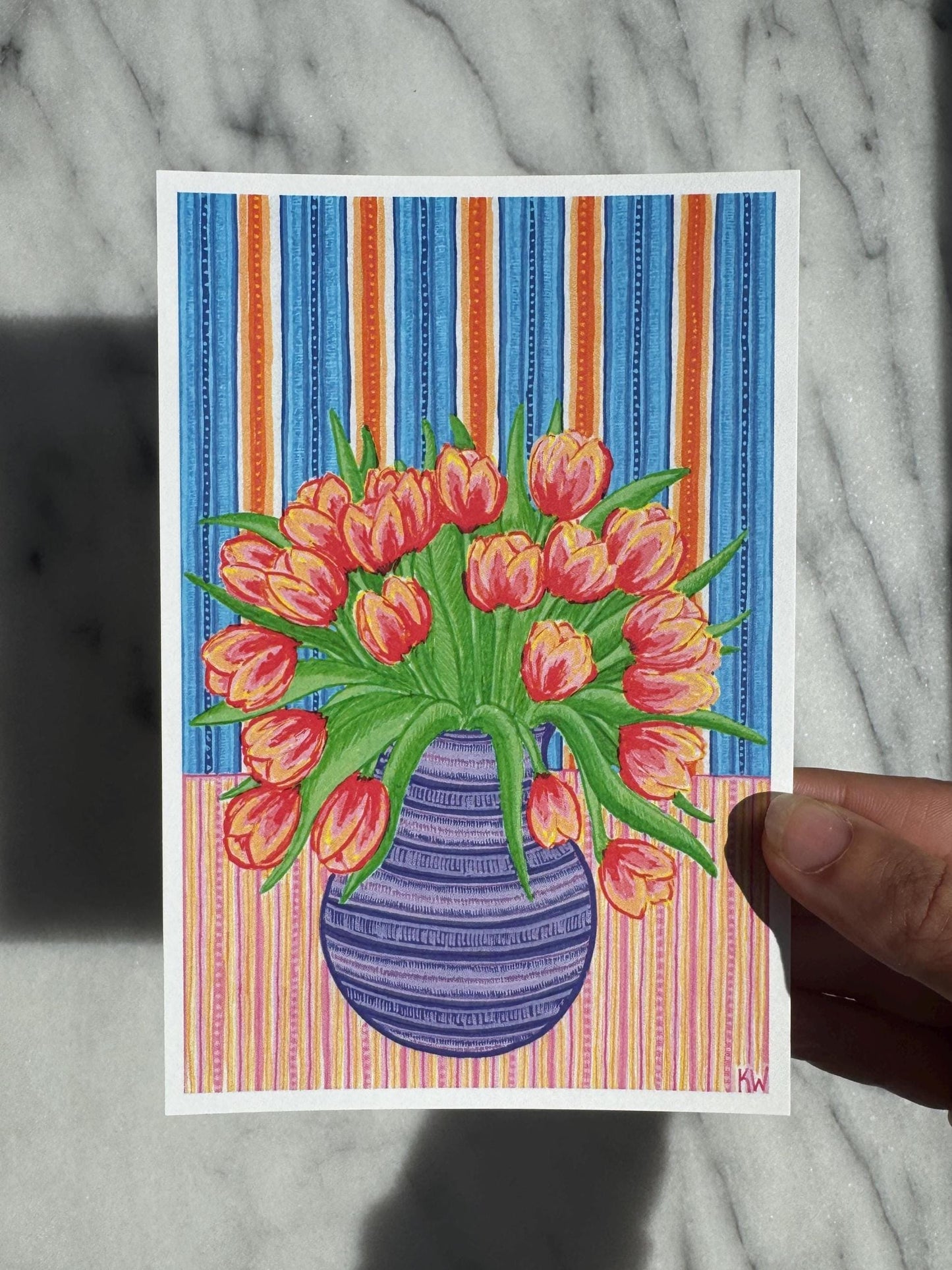 Tulip Flower Vase Art Print
