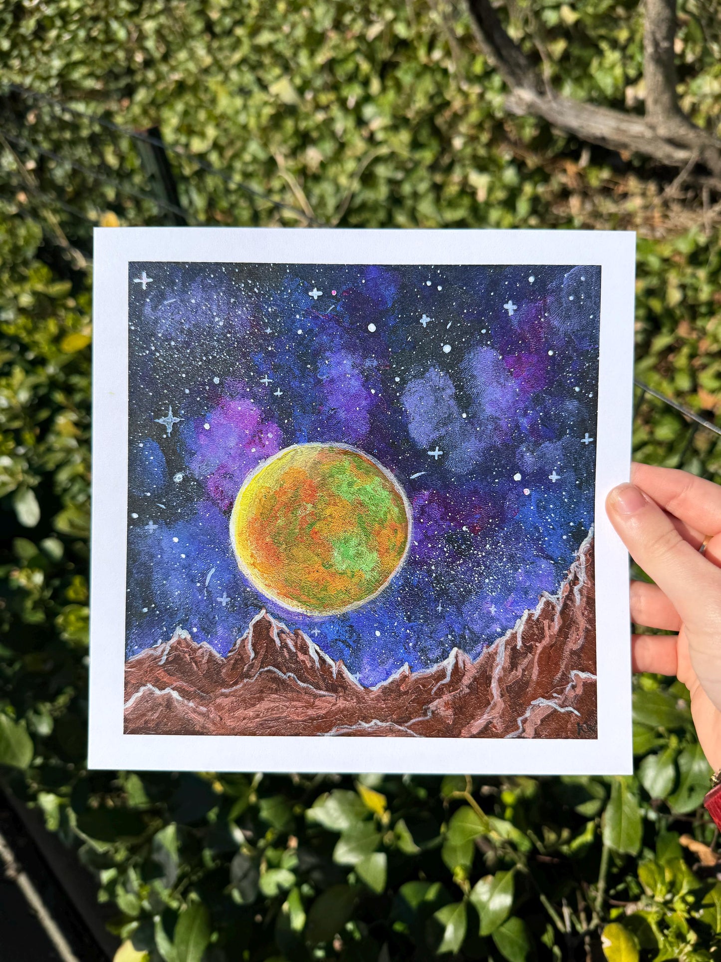 Galactic Space Mountain Art Print