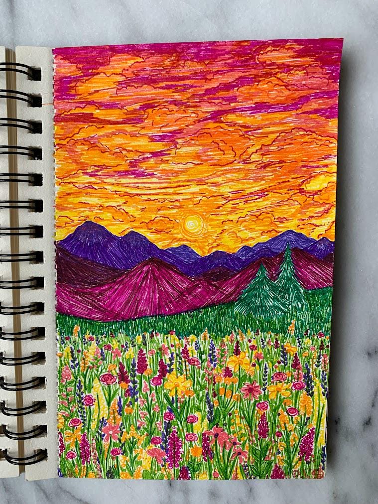 Mountain Sunset Art Print