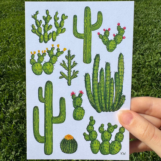 Cacti Collage Art Print
