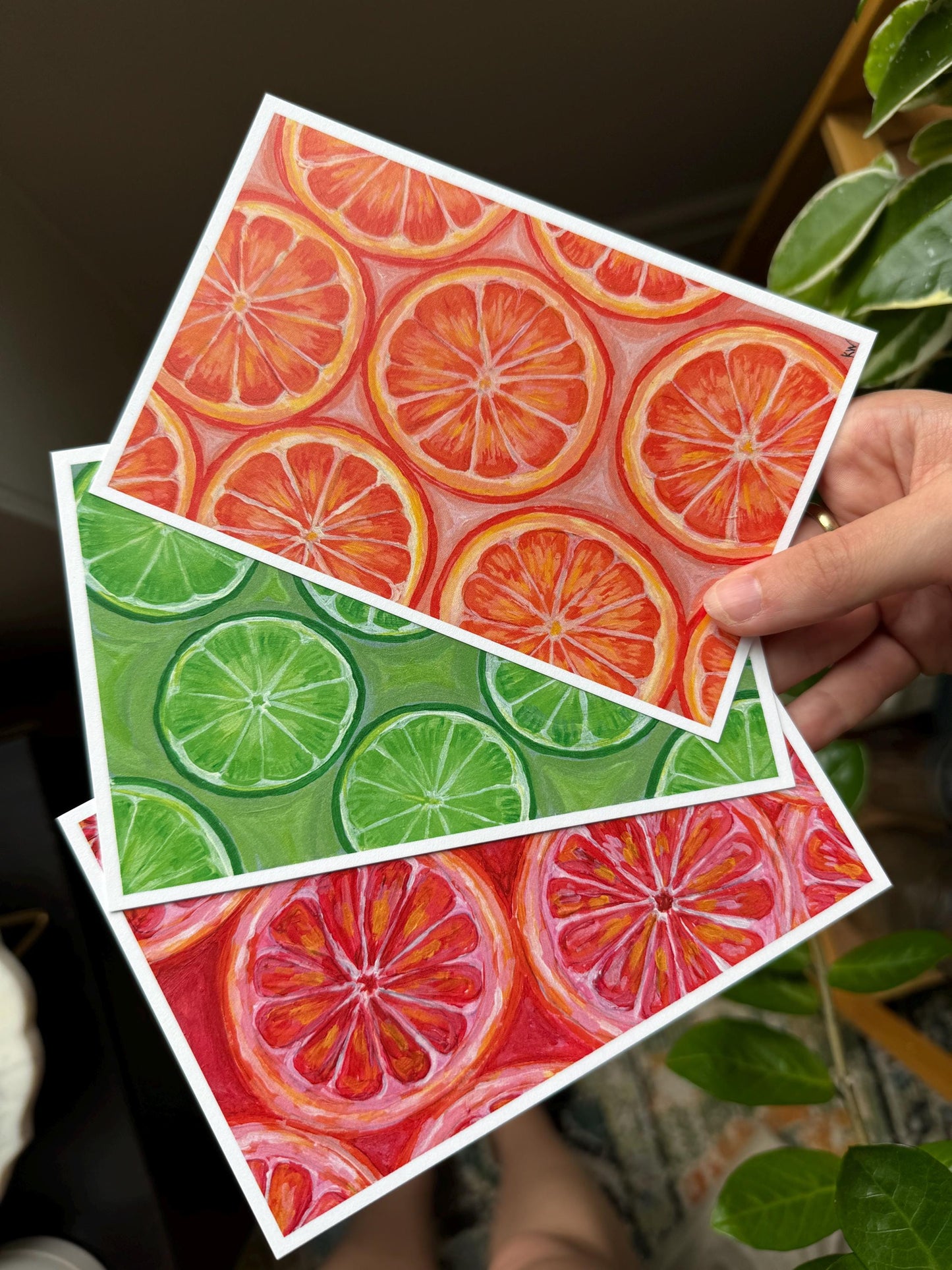 Citrus Art Print Set: Orange, Lime, Grapefruit