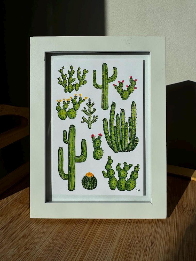 Cacti Collage Art Print