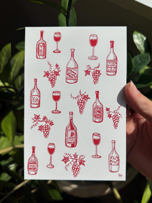 Wine Collage Art Print