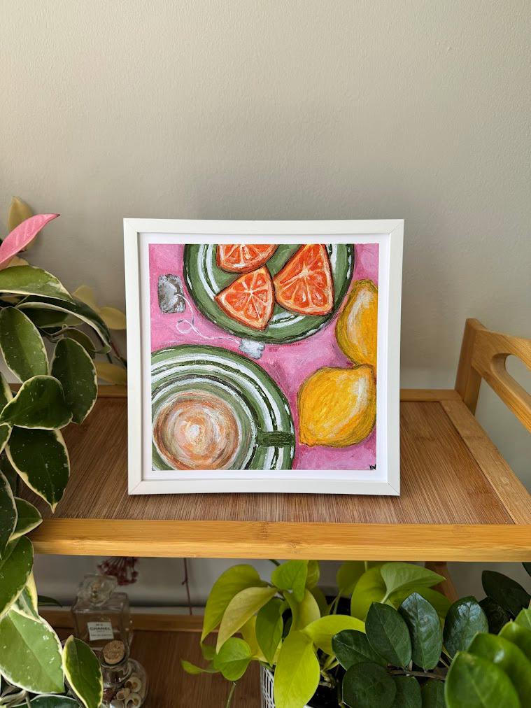 Morning Tea with Fruit Art Print