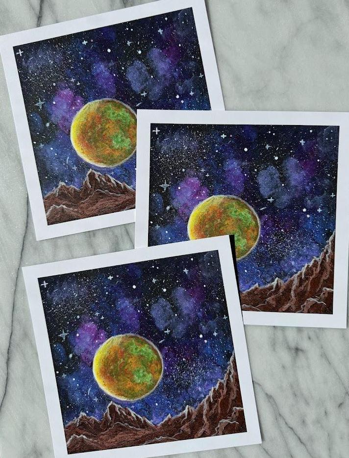 Galactic Space Mountain Art Print