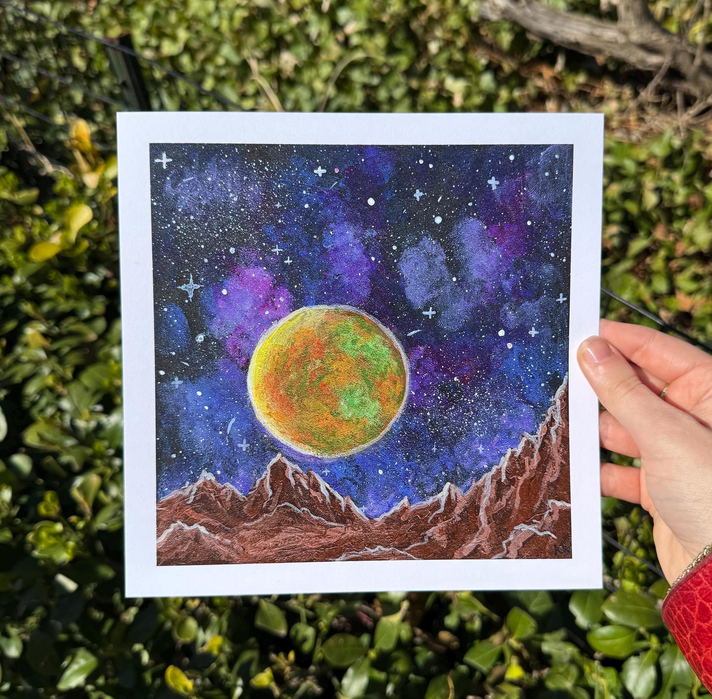 Galactic Space Mountain Art Print