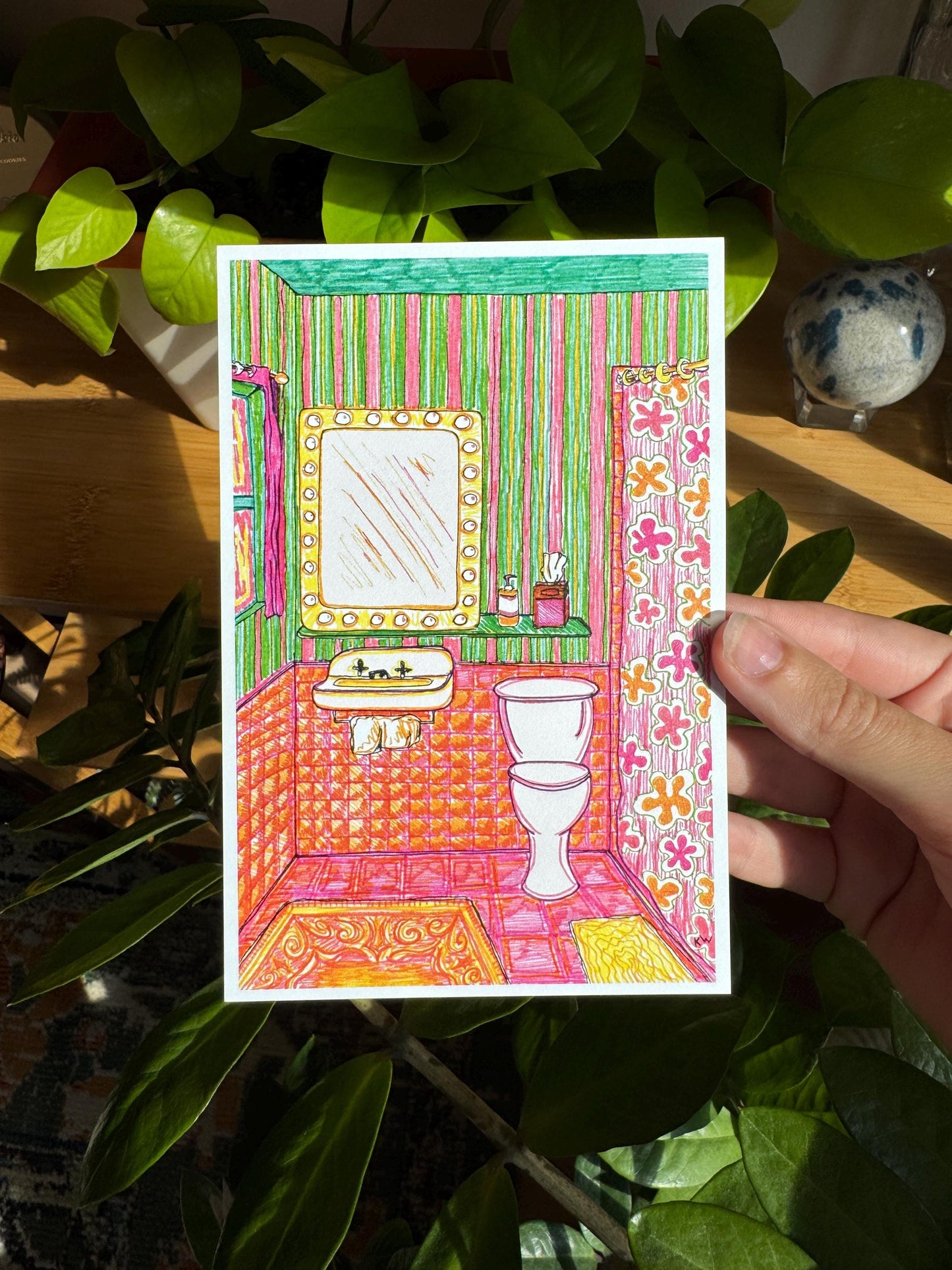 Groovy Bathroom Art Print