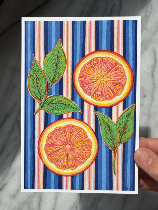 Oranges & Stripes Art Print