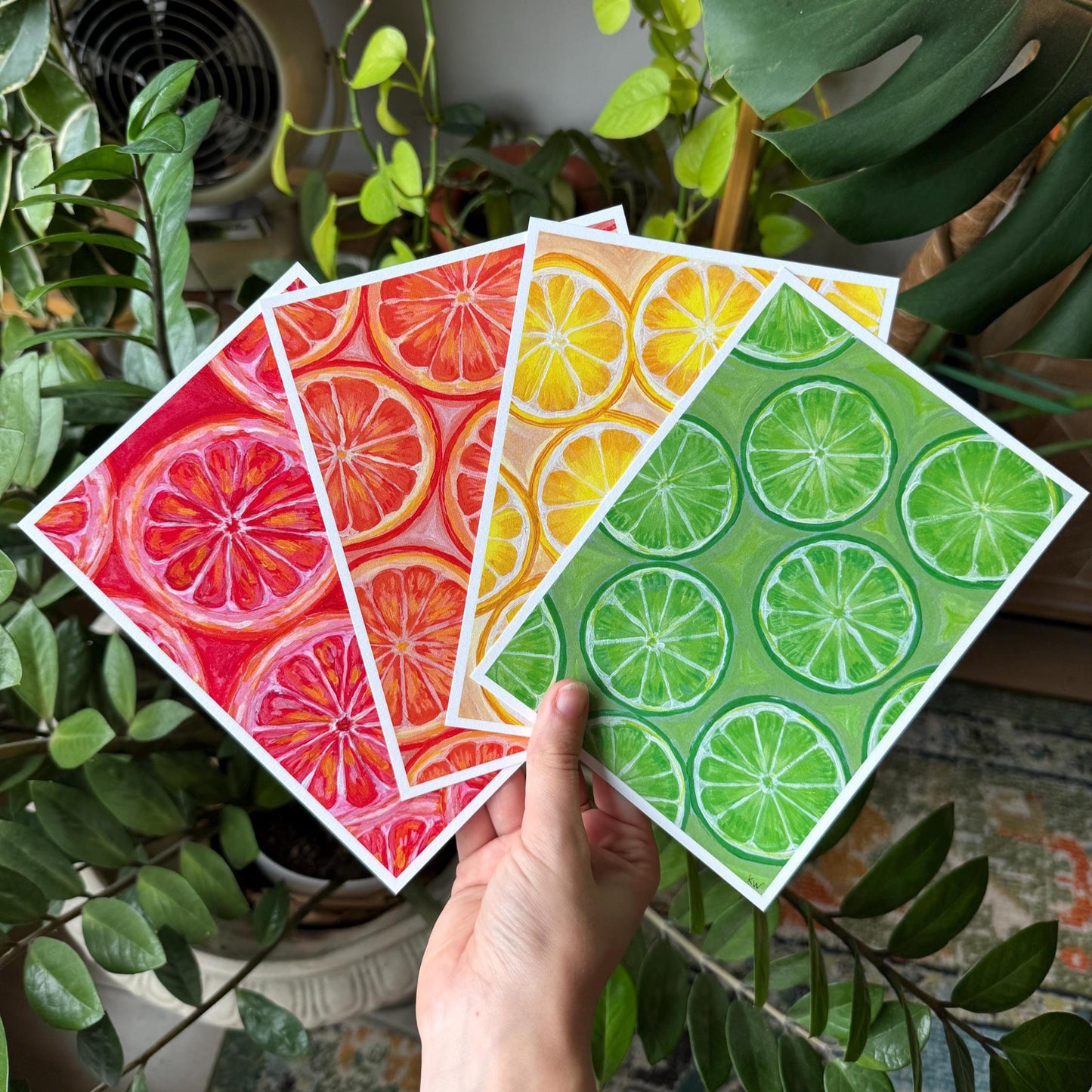 Painted Citrus Art Print Bundle of 4