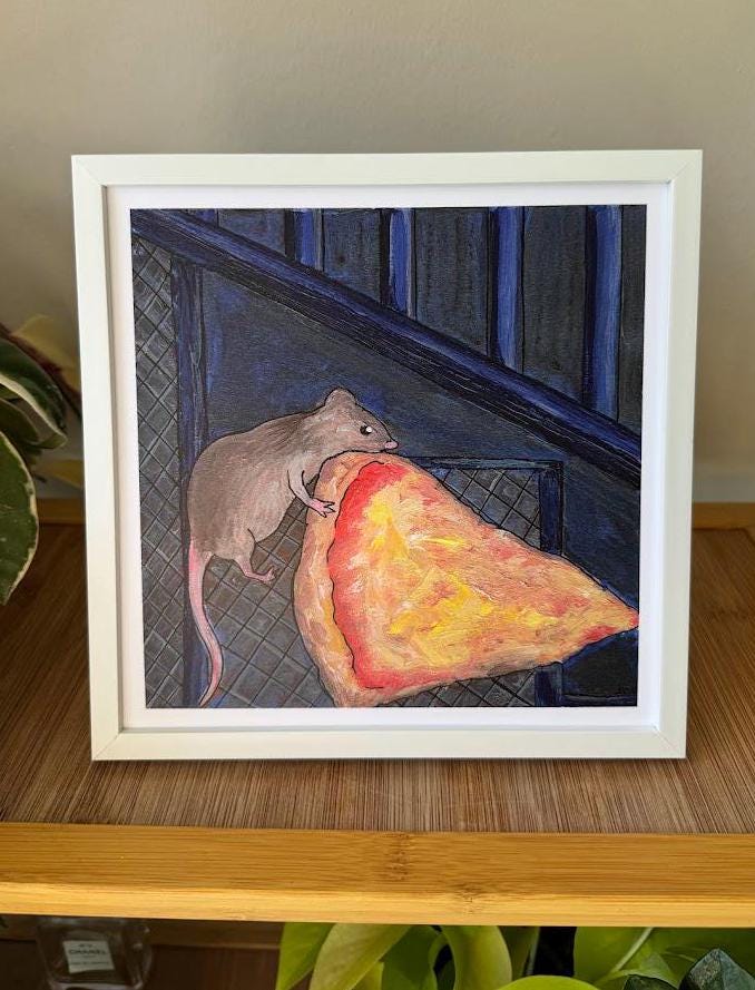 NYC Pizza Rat Art Print