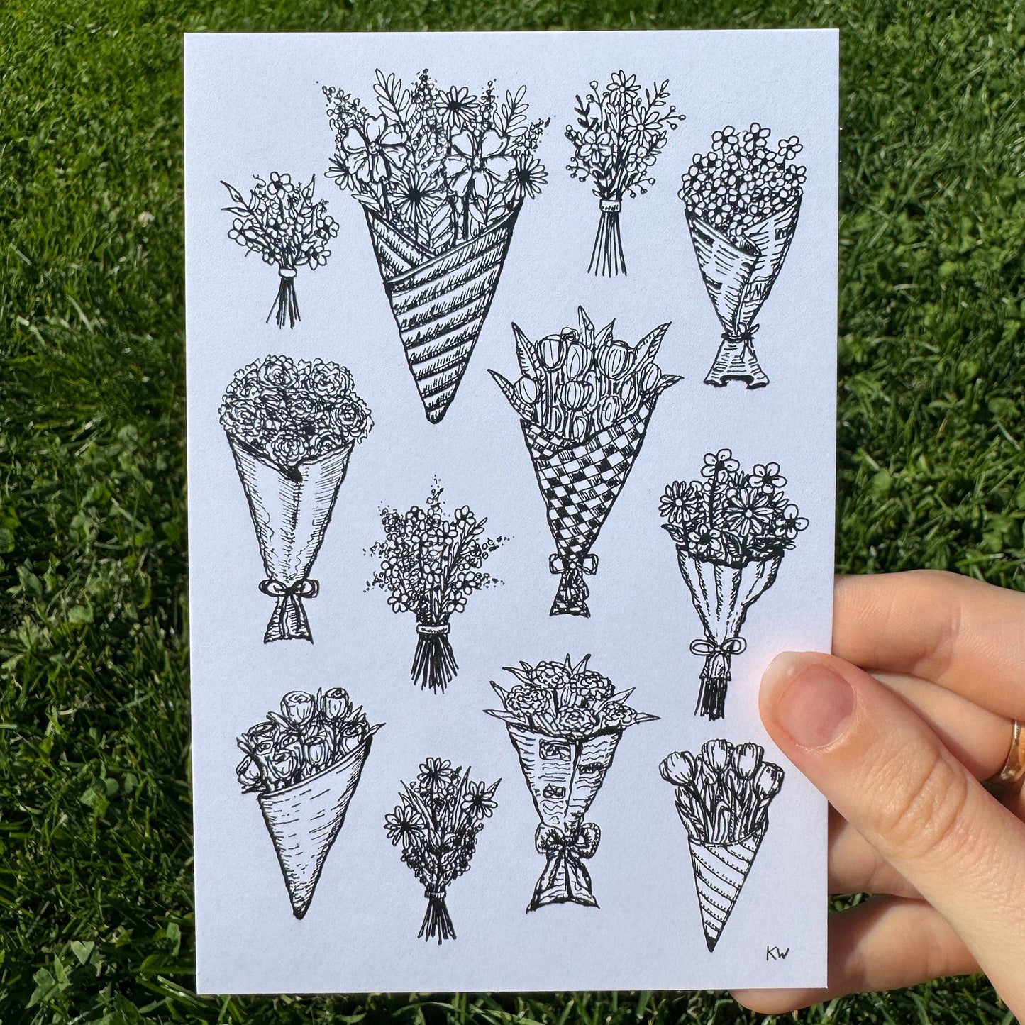 Flower Bouquet Collage Art Print