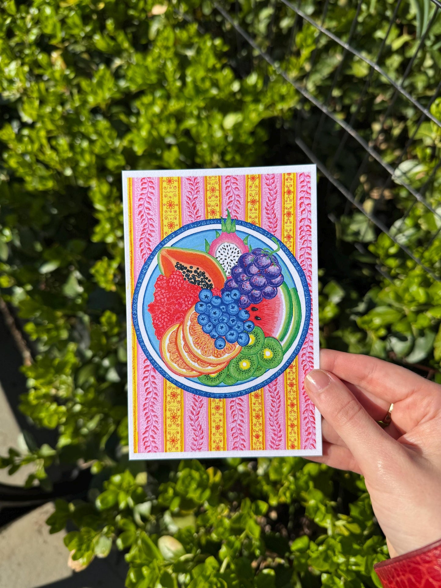 Colorful Fruit Plate Art Print