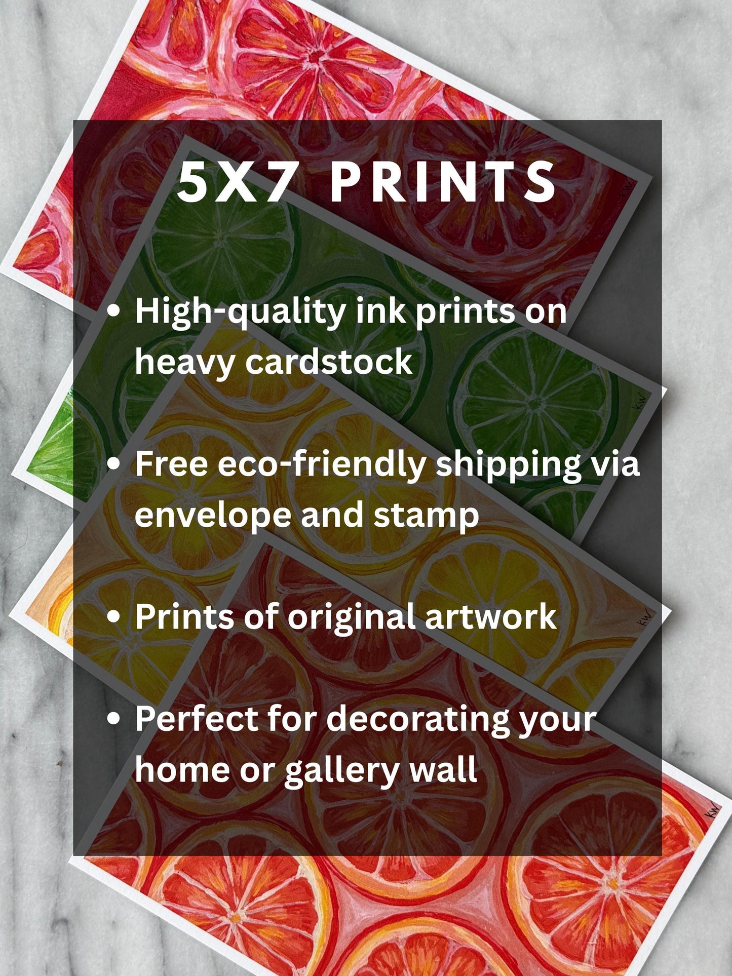 Painted Citrus Art Print Bundle of 4