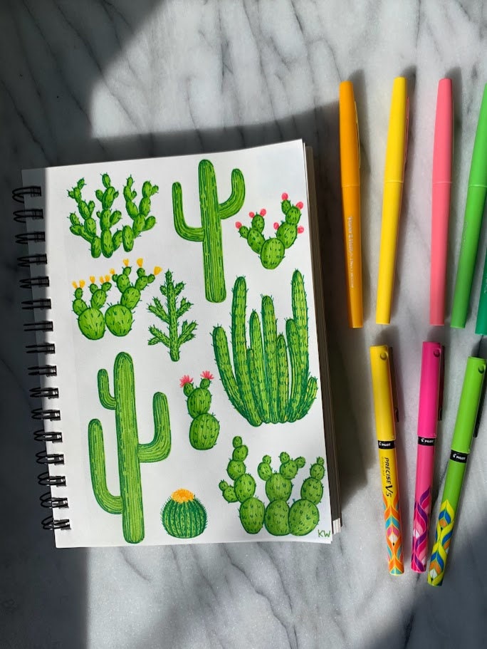 Cacti Collage Art Print