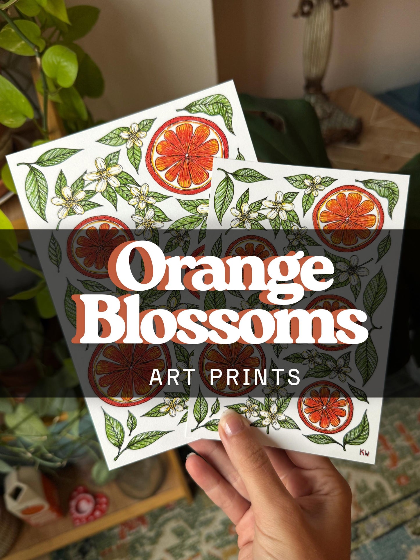 Orange Blossoms & Slices Art Print
