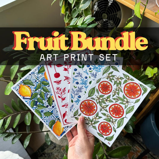 Fruit Art Prints Bundle of 4