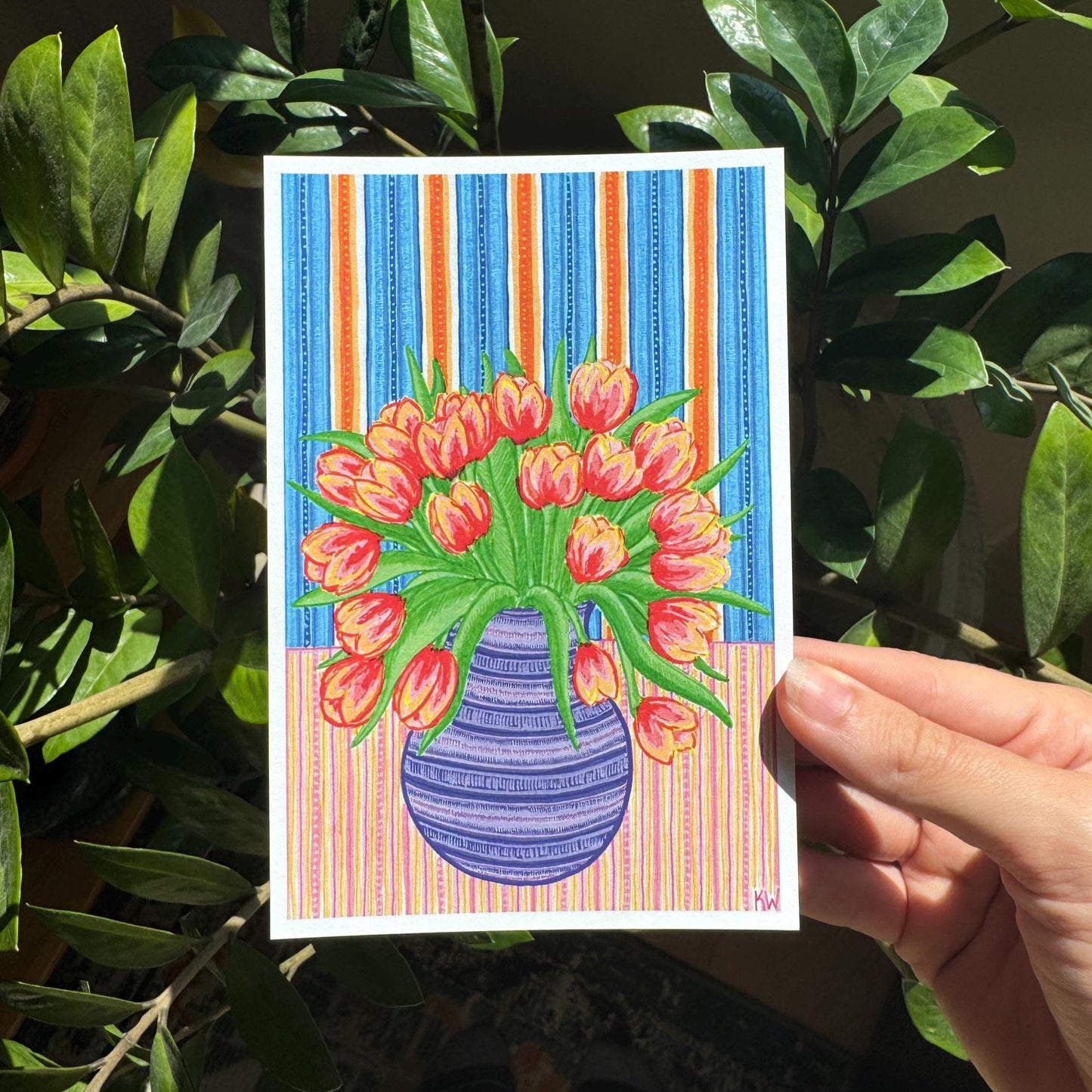 Tulip Flower Vase Art Print