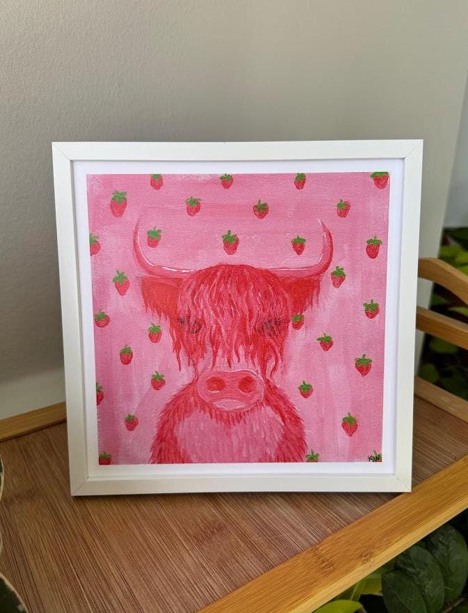 Strawberry Cow Art Print