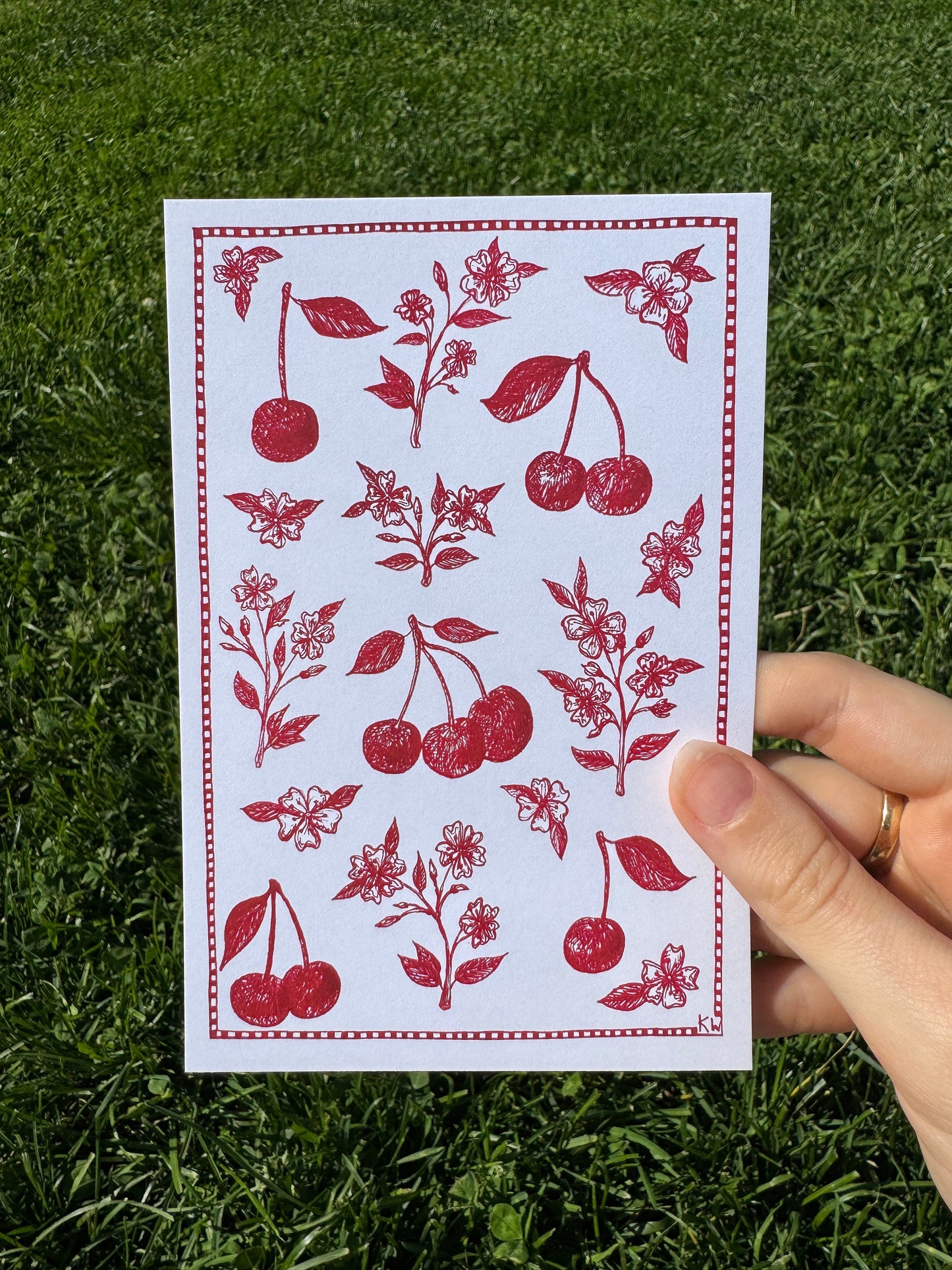 Cherries Collage Art Print