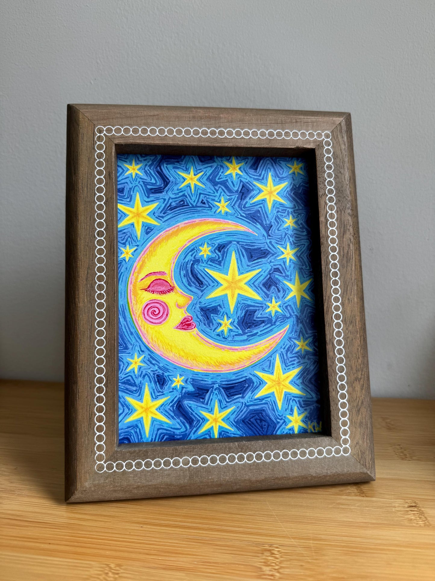 Celestial Moon and Stars Art Print