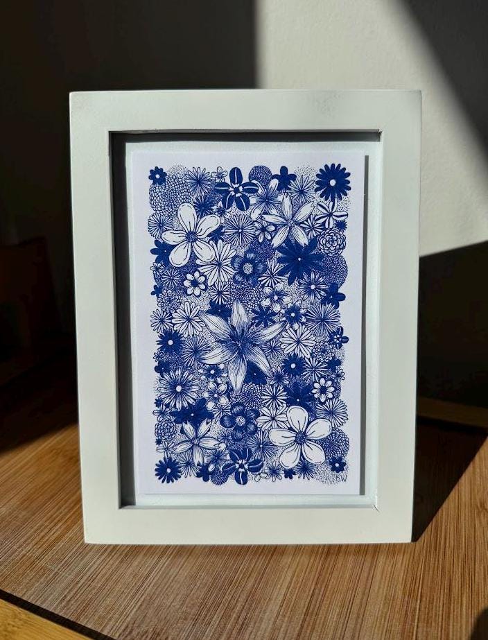 Blue Flowers Art Print