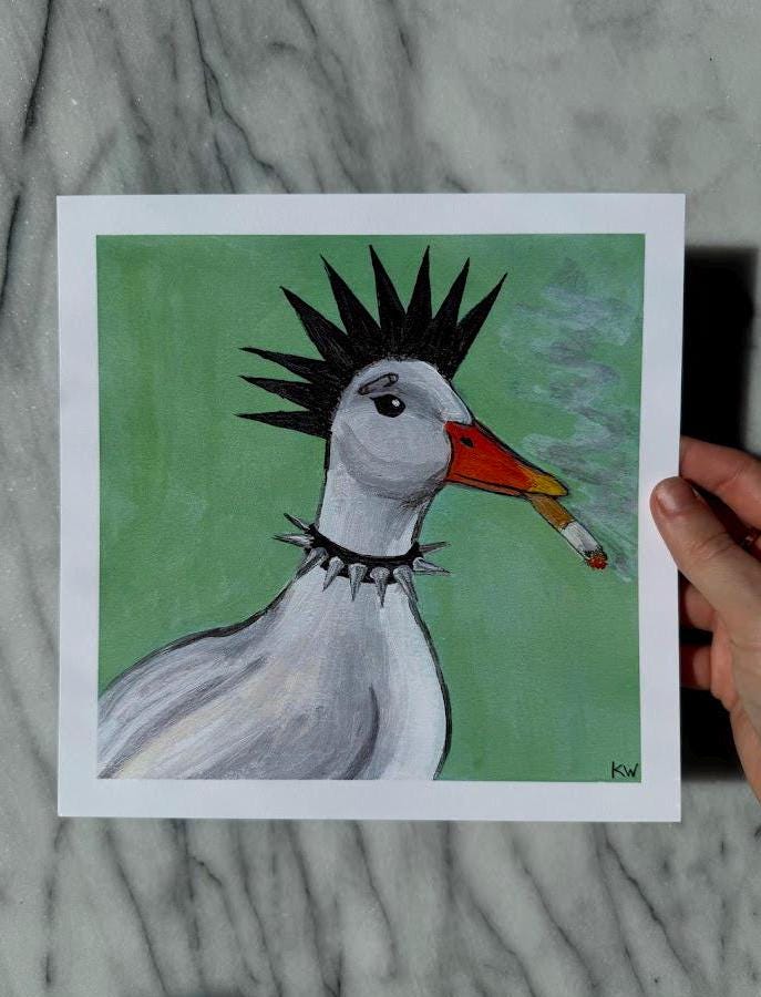 Punk Duck Art Print