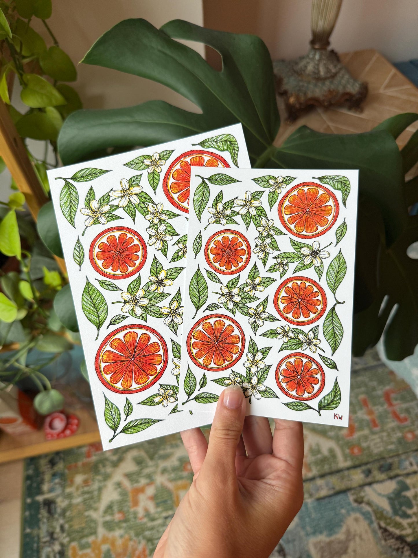 Orange Blossoms & Slices Art Print