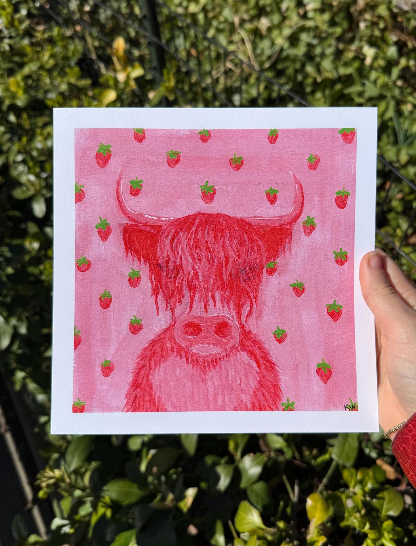 Strawberry Cow Art Print