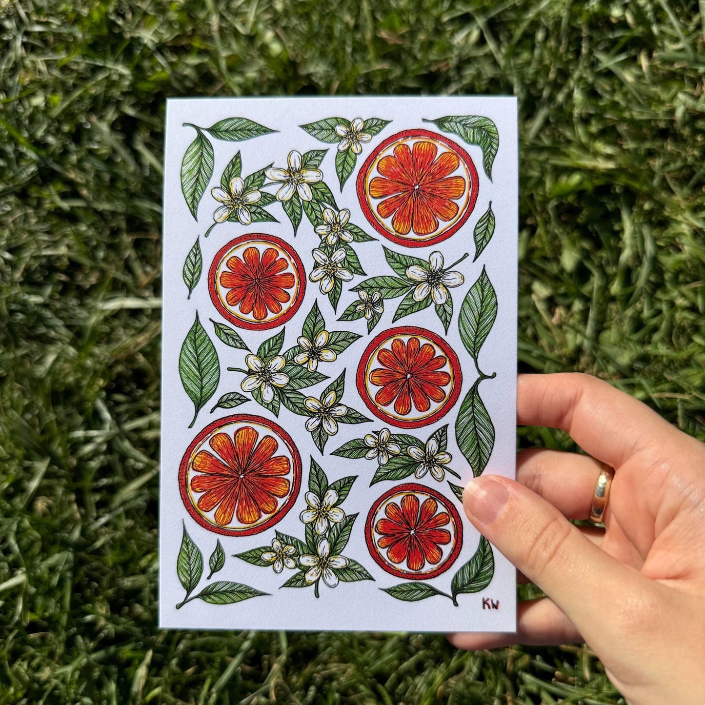 Orange Blossoms & Slices Art Print