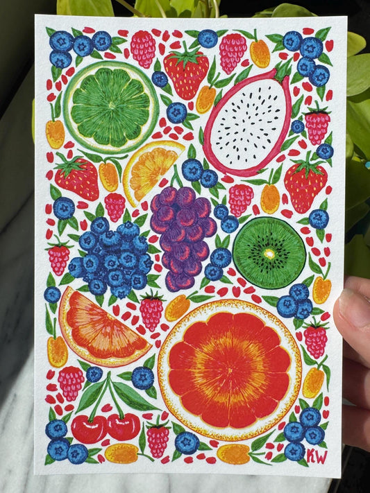 Fruity Collage Art Print