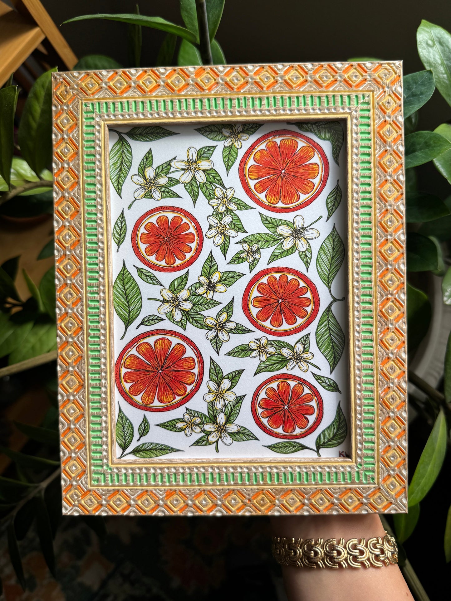 Orange Blossoms & Slices Art Print