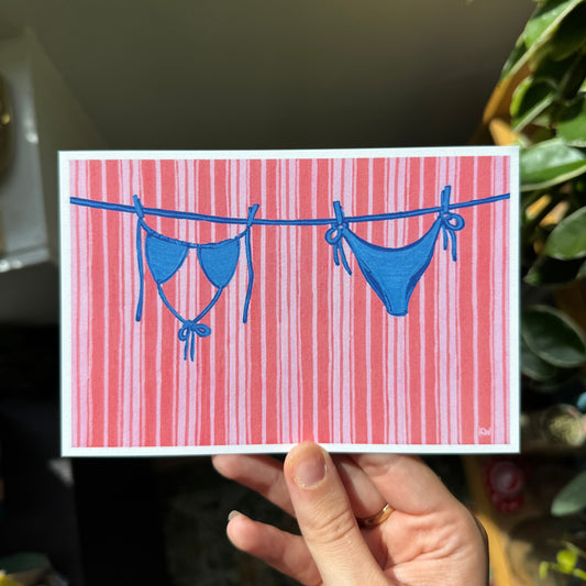 Blue Bikini Art Print