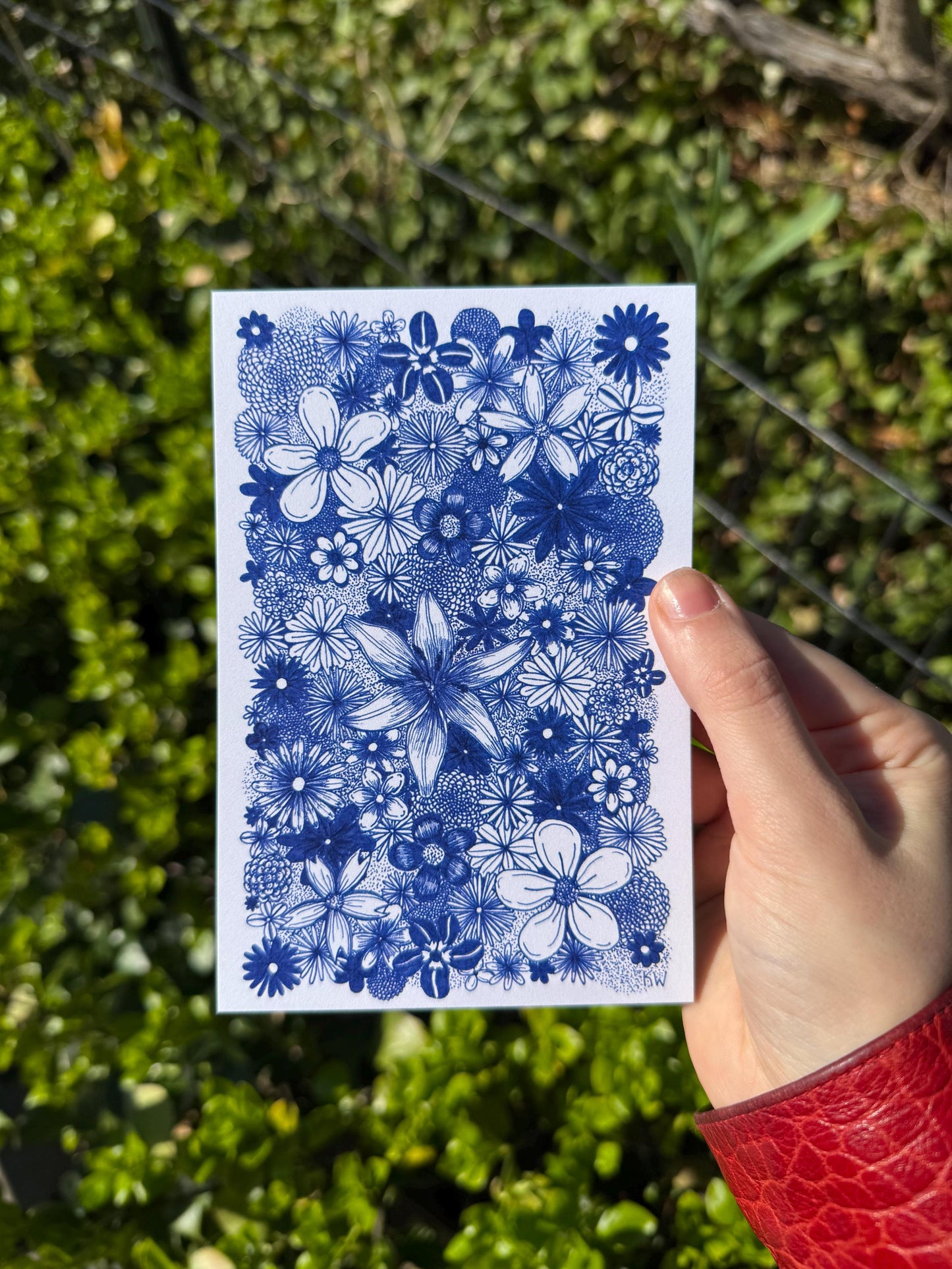 Blue Ink Art Print Bundle of 5