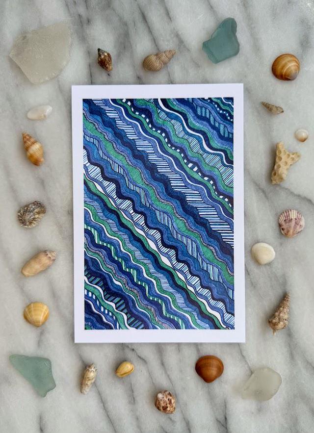 Blue Waves Art Print