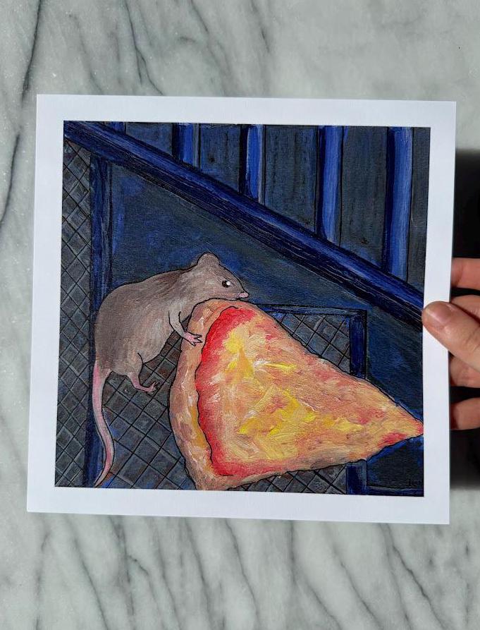 NYC Pizza Rat Art Print