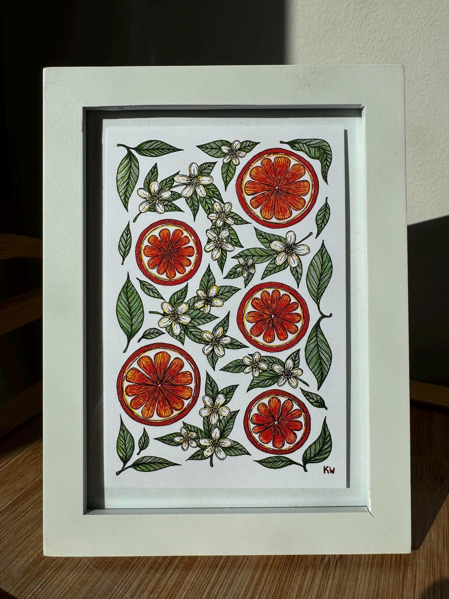 Orange Blossoms & Slices Art Print