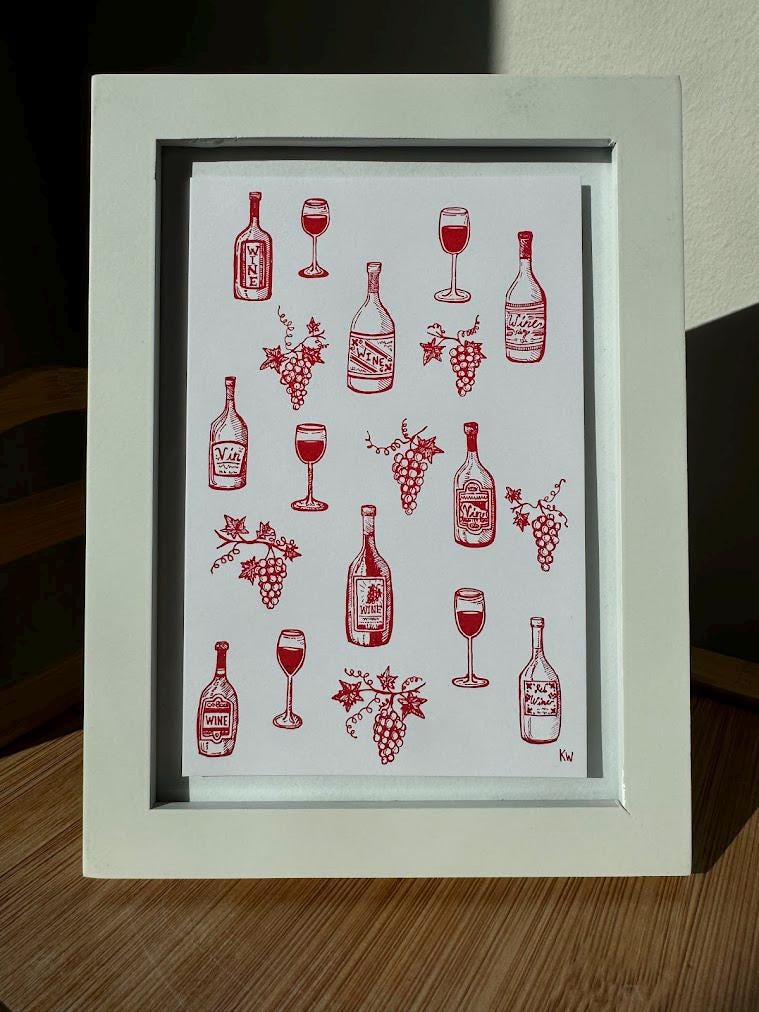 Wine Collage Art Print